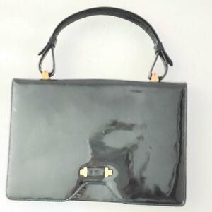 Vintage bag by Dorian purse handbag black with gold tone metal
